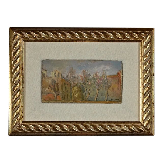 Michele Cascella, Rome, Oil Painting on Panel, Mid-20th Century For Sale