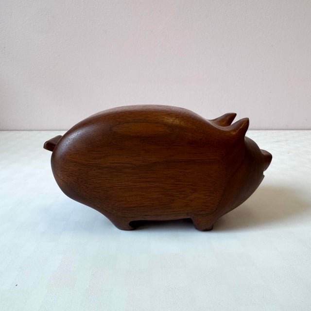 Vintage Wooden Pig Stash Box For Sale In New York - Image 6 of 8