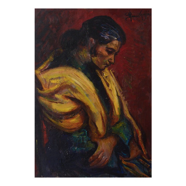 Isidre Nonell and Monturiol, Follower, Gypsy Lady, 1970s, Oil on Canvas For Sale