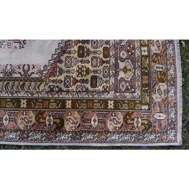 Textile Farmhouse Kitchen Vintage Mid Century Turkish Oushak Rug 6.7 X 9.3 Ft. For Sale - Image 7 of 9
