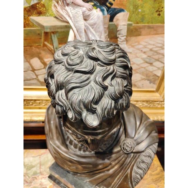 Large Roman Emperor Bust, Bronze, 19th Century For Sale - Image 12 of 17