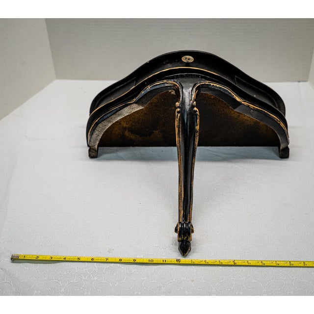 Antique Baroque Black and Gold Wall Mount Shelf With Drawer For Sale - Image 10 of 10