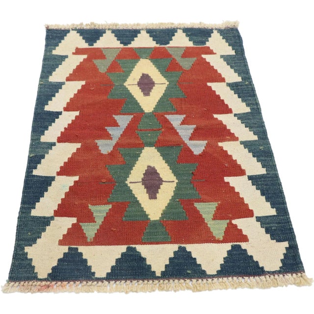 Tribal Vintage Persian Shiraz Kilim Rug - 02'00 X 02'11 For Sale - Image 3 of 9