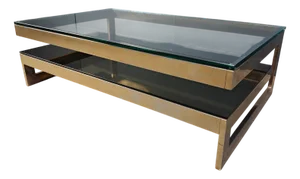 Vintage Two Tier 23KT Coffee Table by Belgochrom for Belgo Chrom / Dewulf Selection, 1970s