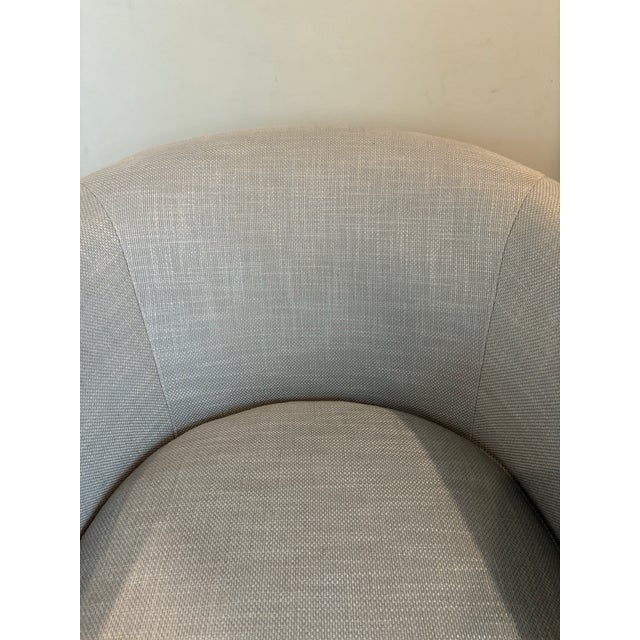 Light Gray Restoration Hardware Reginald Chair in an Italian Gray Weave and Chrome Base For Sale - Image 8 of 11