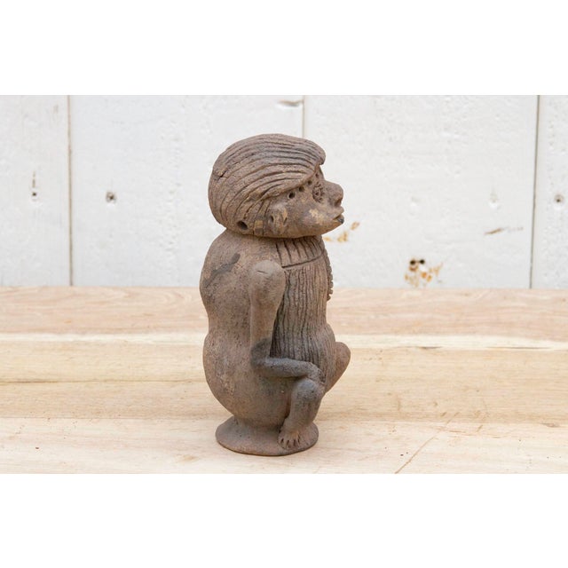 1960s Pre-Columbian Style Clay Figure For Sale - Image 5 of 8