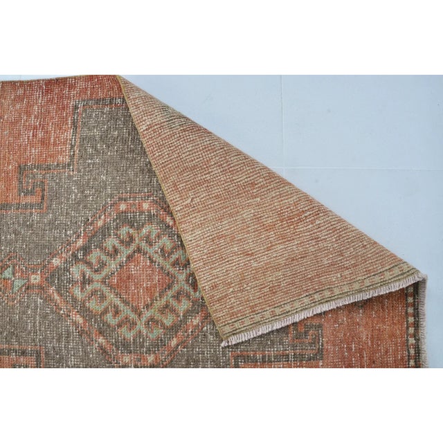 Textile Oushak Wool Hallway Runner Rug For Sale - Image 7 of 10