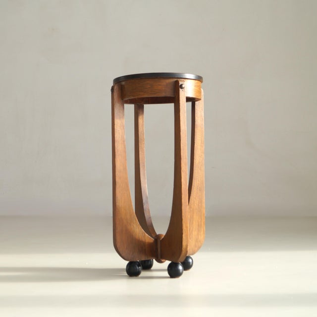 Dutch Amsterdam School Art Deco Sculptural Table on Ball Feet, 1920s For Sale - Image 9 of 18