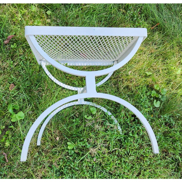 1950s Russell Woodard Sculptura Mesh Wrought Iron Bouncer Lounge Chairs and Footstools, Attributed - 5 Pieces For Sale - Image 12 of 18