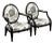 Kravet Furniture Truro Oval Back Armchairs, Pair For Sale