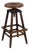 Antique 1910s 30" Tall Industrial Architect's Draftsman Stool - Adjustable Wood & Cast Iron Swivel Seat For Sale