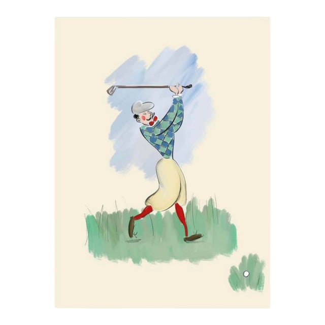 "The Golfer" Limited Edition Print on Etching Paper by Tug Rice 2018 For Sale