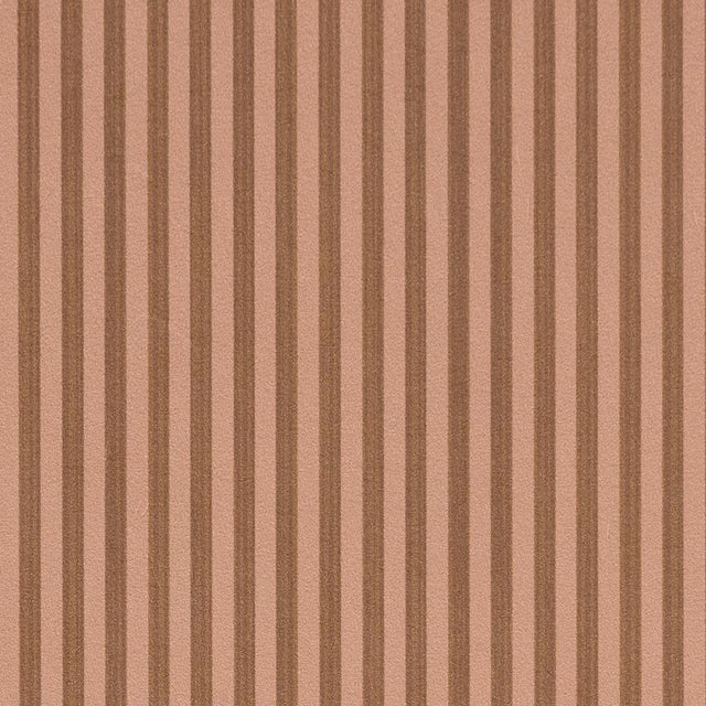 Schumacher Edwin Stripe Narrow Wallcovering In Chestnut Rose For Sale