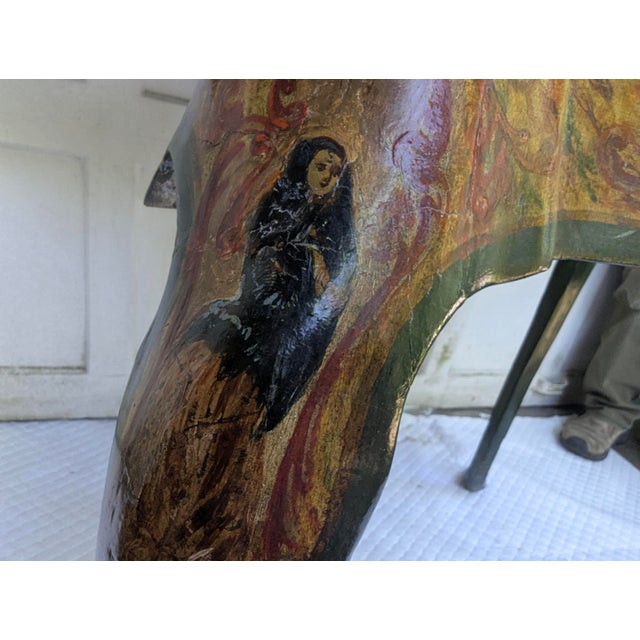 Antique Venetian Style Lacquered Wood Vanity Table and Desk With Folding Storage Wings and Mirror For Sale - Image 16 of 18