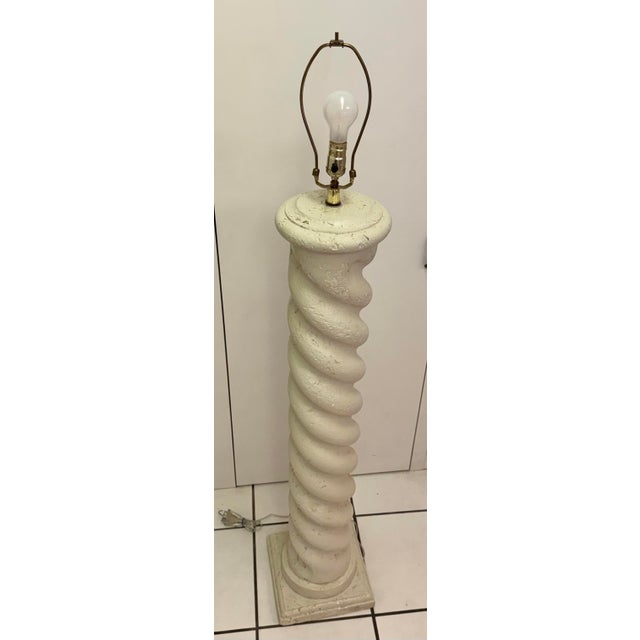 Vintage Plaster Swirl Floor Lamp Ala Michael Taylor For Sale In Miami - Image 6 of 9