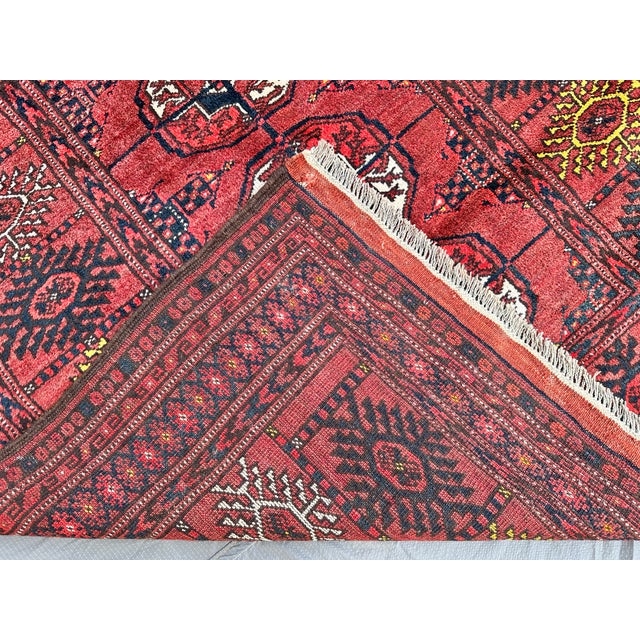 Antique Red Bukhara Hand-Knotted Wool Runner - 6'3" X 3'9" For Sale - Image 13 of 15
