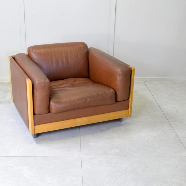 920 Armchair in Cognac Leather by Afra & Tobia Scarpa for Cassina, 1970s For Sale - Image 11 of 11