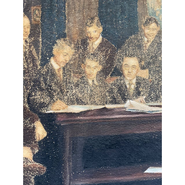 Early 20th Century Rare Early 20th-Century Cabinet Scene Portrait — Attributed to Woodrow Wilson Era, Signed “Bon Art,” C. 1919–1921 For Sale - Image 5 of 5