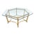 Maison Jansen Style Brass and Glass Hexagonal Coffee Table For Sale