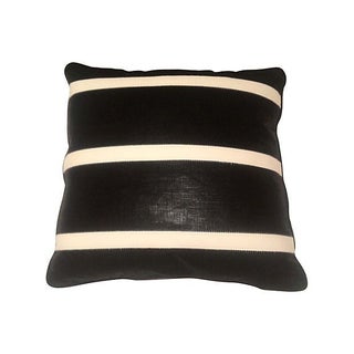 Scortched Linen Striped Pillow For Sale