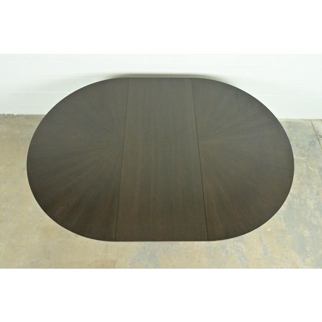Christian Liaigre Style Modern Oak Pedestal Extension Dining Table For Sale - Image 10 of 13