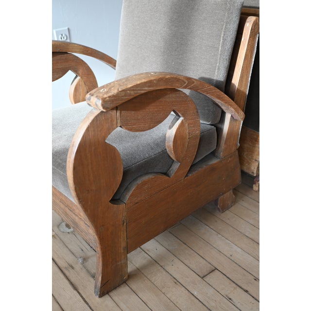 Wood Danish Art Deco Lounge Chairs in Mohair For Sale - Image 7 of 9