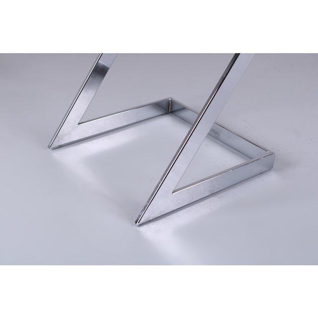 Mid-Century Modern Postmodern Cantilever Side Table in Chrome and Glass from Gebra, 1980s For Sale - Image 3 of 18