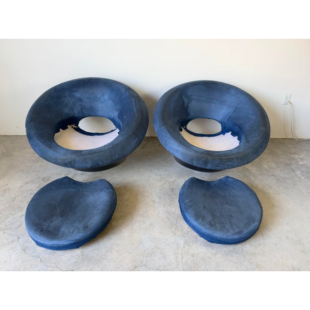 Pair of Arketipo “Moon” Swivel Lounge Chairs by Manzoni & Tapinassi, Italy For Sale - Image 4 of 12