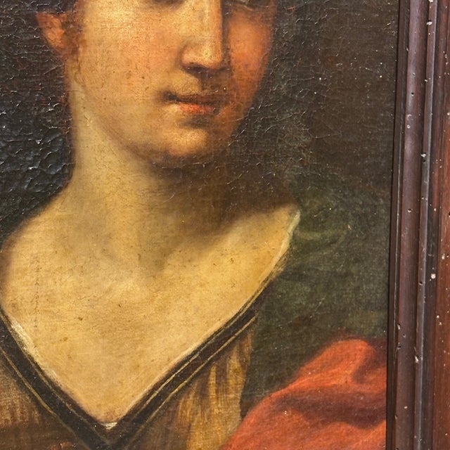 Female Face, 1600s, Oil Painting, Framed For Sale - Image 9 of 12