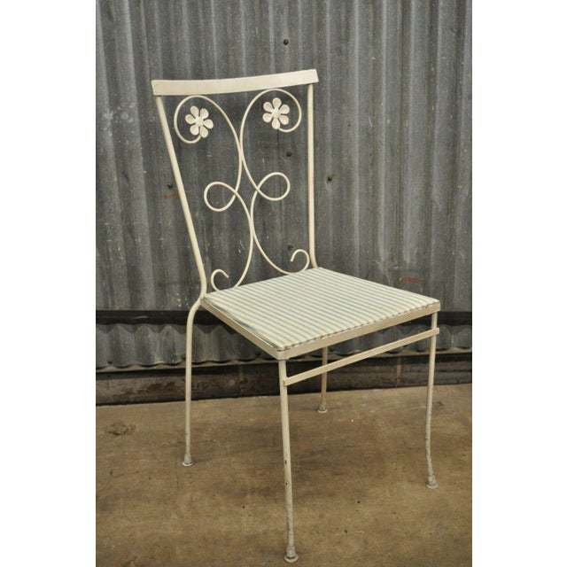 Vintage Gallo Wrought Iron Daisy Flower Art Nouveau Garden Patio Dining Chairs - Set of 4  Chairish