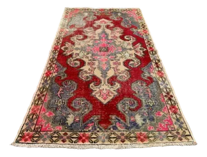 Medium Vintage Turkish Distressed Ushak Rug