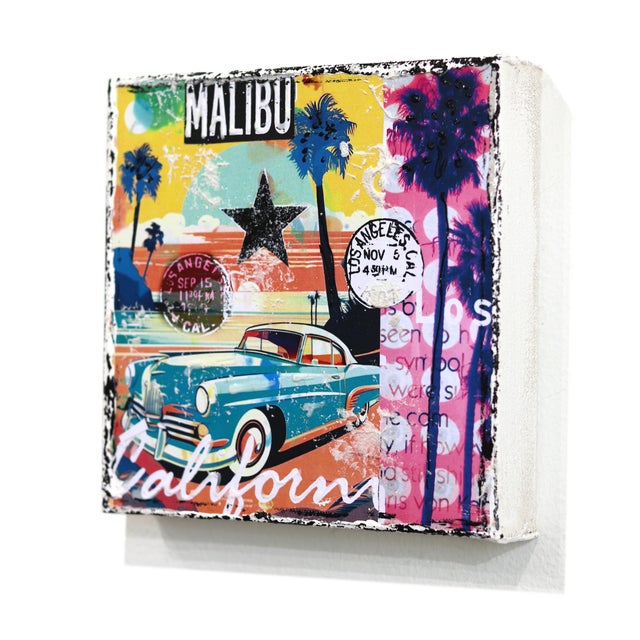 Malibu, California - Abstract Colorful Textural City Collage Original Artwork by Marion Duschletta For Sale In Los Angeles - Image 6 of 9