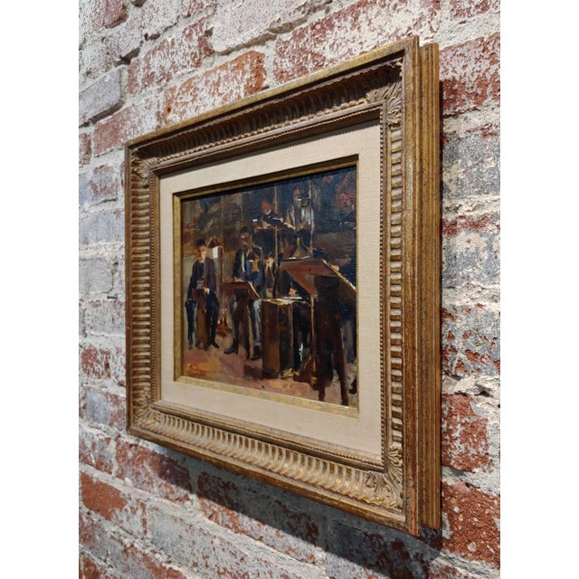 Brown Philharmonic Orchestra - Expressionist Oil Painting -C1950s For Sale - Image 8 of 12