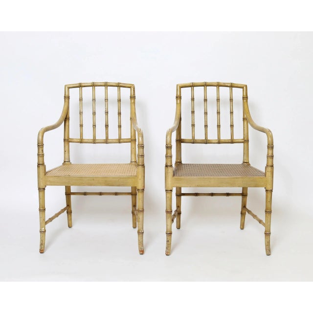 ORGANIC BAMBOO MCGUIRE DINING ARMCHAIRS (4) Origins: Late 20th century Designer: McGuire Material: Organic bamboo with...