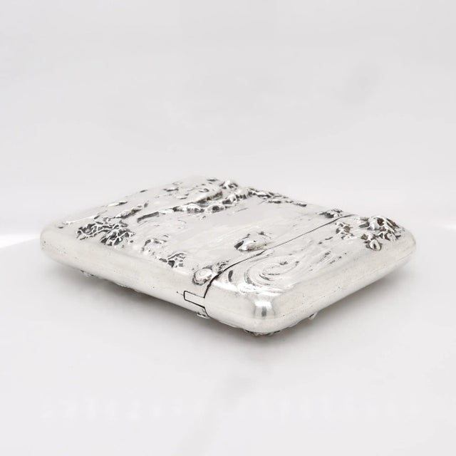 Silver Antique Blackinton & Co Nouveau Fish & Water Repousse Sterling Silver Matchsafe For Sale - Image 8 of 13