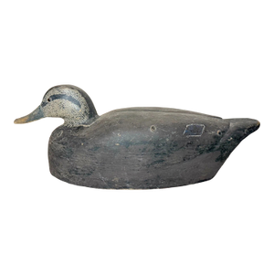 Large Antique Hand Carved Wood Folk Art Bluebill Drake Duck Decoy Bird Sculpture