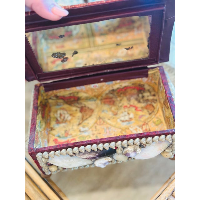 Tan Antique Shell Box For Sale - Image 8 of 12
