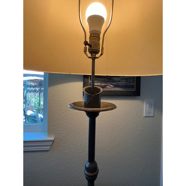 Gothic 1990s Laura Lee Wrought Iron 3 Leg Table Lamp - Missing Candle at Socket Base For Sale - Image 3 of 10