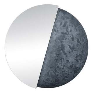Stone Silver Eclisse 900 Round Mirror by Disain1971 For Sale