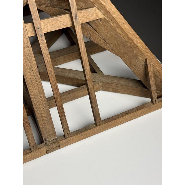 French Roof Construction Model in Oak For Sale - Image 6 of 17