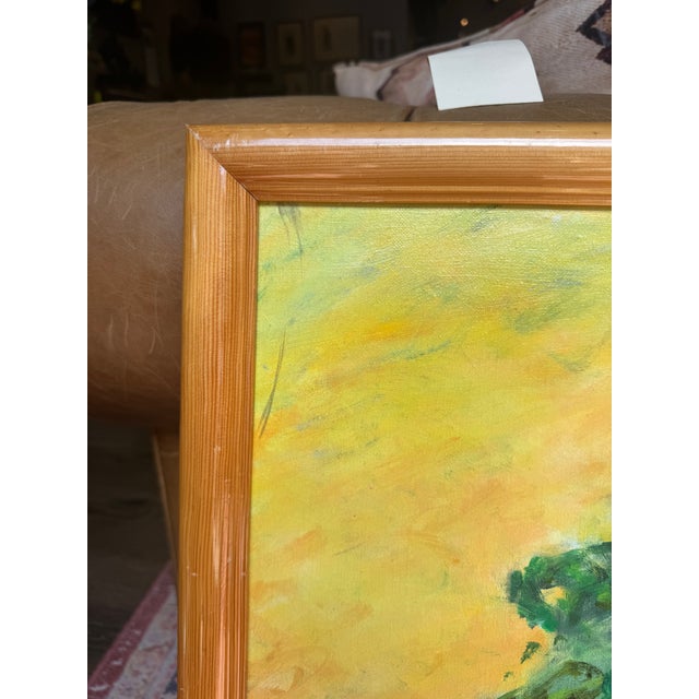 Vintage Van Gogh-Style Impressionist Landscape Oil on Canvas Painting For Sale - Image 10 of 17