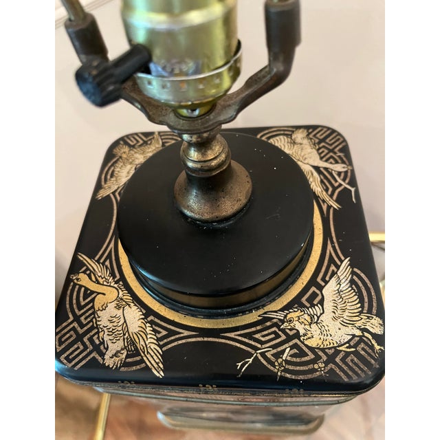 Black 1960s Frederick Cooper Style Tea Canister Table Lamp For Sale - Image 8 of 11