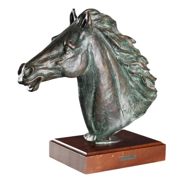 Bronze Horse Head by Anna Blasi For Sale