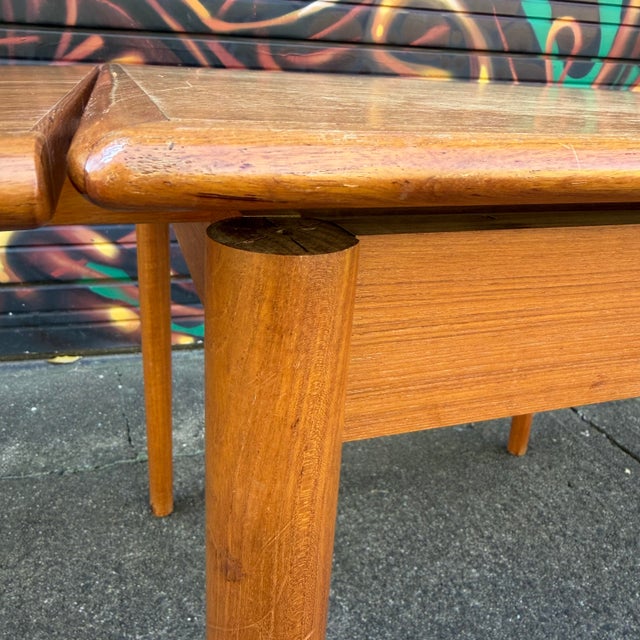 Square Teak Dining Table With 2 Leaves For Sale - Image 9 of 12