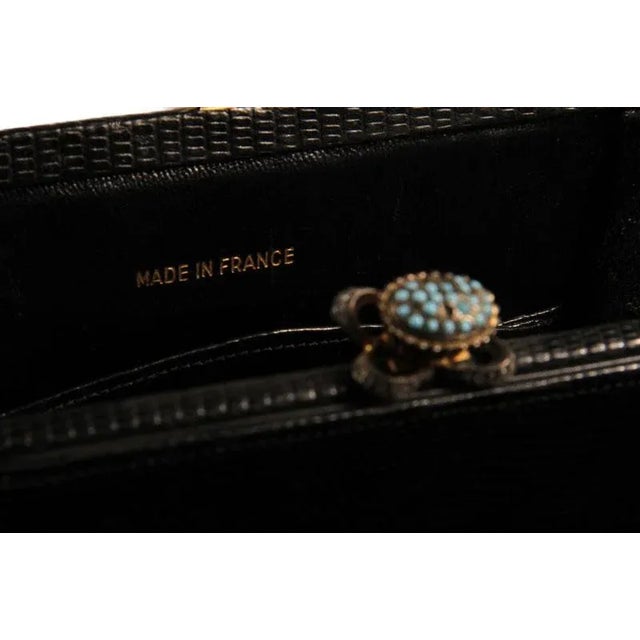 Vintage Koret Black Evening Lizard Purse For Sale - Image 12 of 12