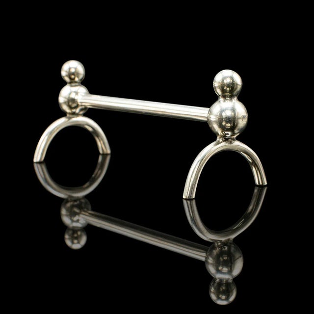 Pair of Small Antique Cutlery Rests, English Silver Plate Spoon Racks, Edwardian For Sale - Image 4 of 7