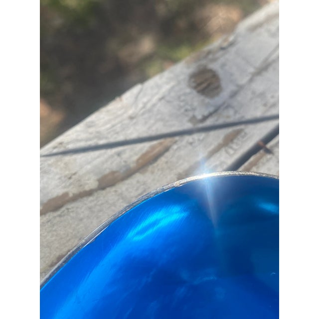 Metal Biomorphic Enameled Silverplate Bowls on Tripod Legs (Denmark), a Pair For Sale - Image 7 of 12