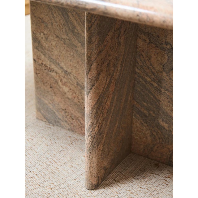 Beige Mid 20th Century Post Modern Pink and Beige Granite Stone Dining Table For Sale - Image 8 of 10