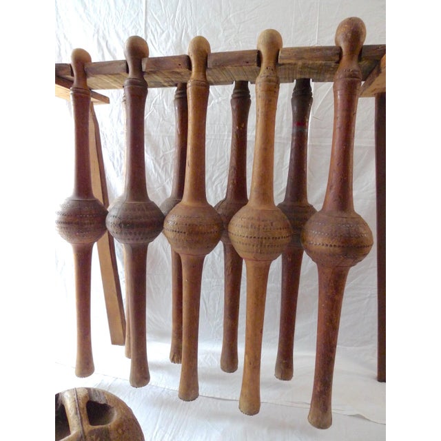 Wood 19th Century 9-Pin Bowling Game (Le Jeu De Quilles De 9) Southwest France- 12 Pieces For Sale - Image 7 of 12