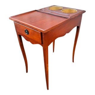 Vintage Early 20th Century Walnut Rafraichissoir Wine Cooler Table/ Side Table With Drawer For Sale